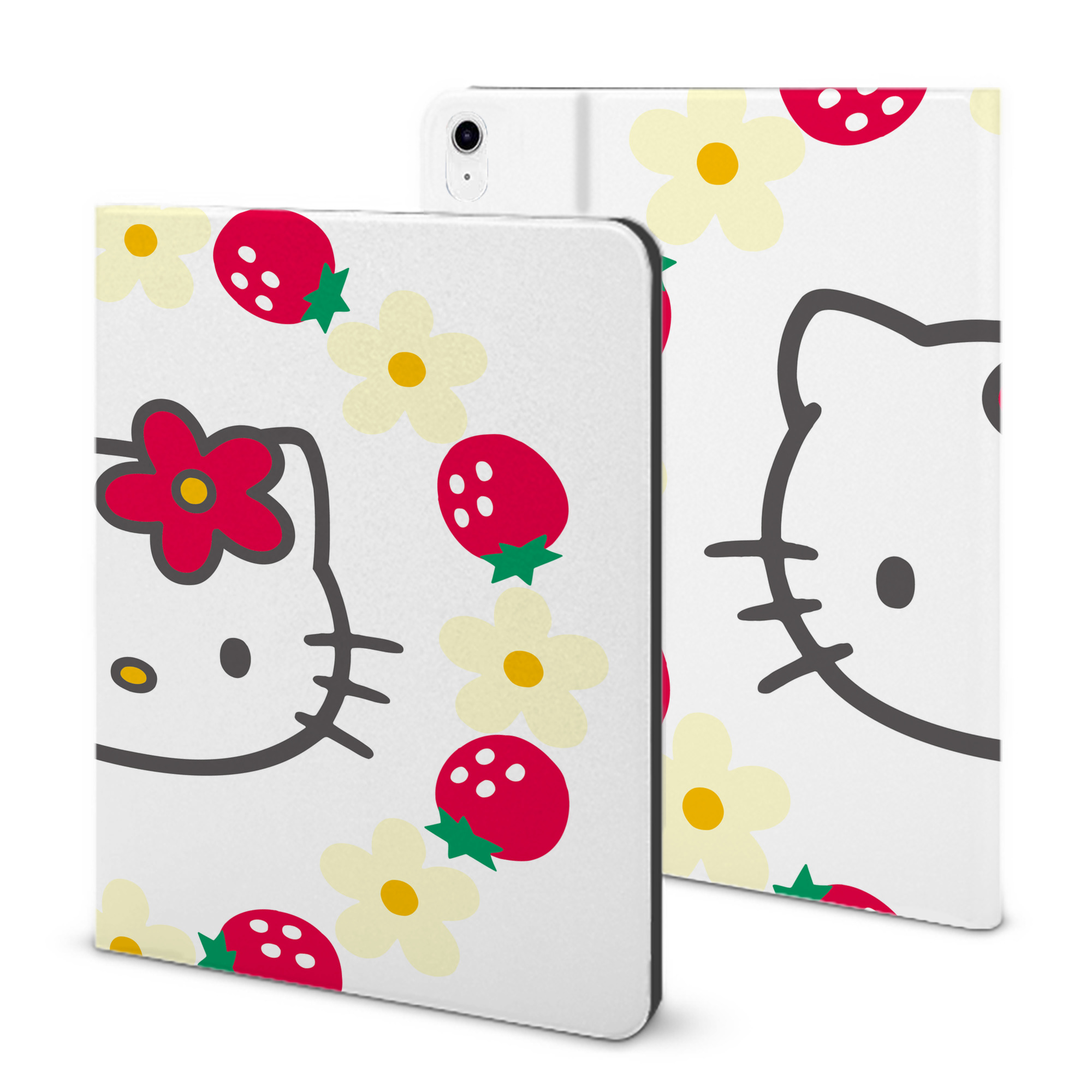 （画像用） Hello Kitty ハローキティ IPad ケース ブック型 PUレザー TPU 耐衝撃 軽量 薄型 ペン収納なし 全面保護 IPad 各モデル対応